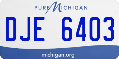 MI license plate DJE6403