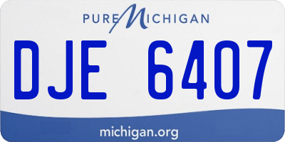 MI license plate DJE6407