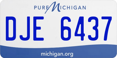 MI license plate DJE6437