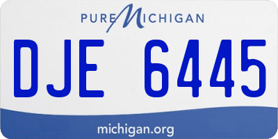MI license plate DJE6445