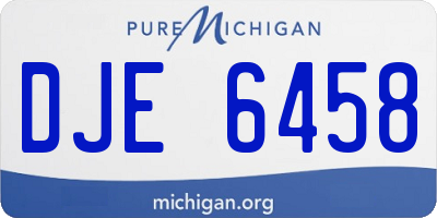 MI license plate DJE6458