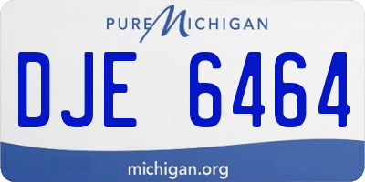 MI license plate DJE6464