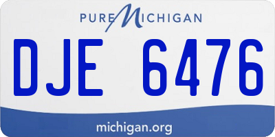 MI license plate DJE6476