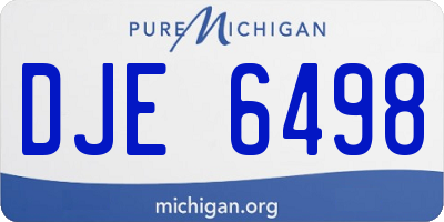 MI license plate DJE6498