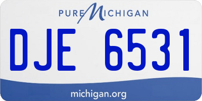 MI license plate DJE6531