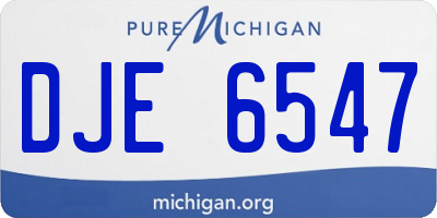 MI license plate DJE6547