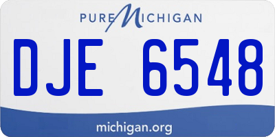MI license plate DJE6548