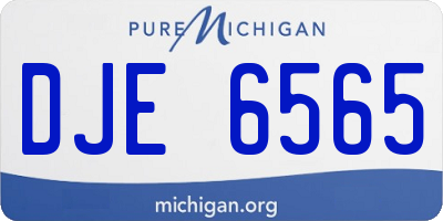 MI license plate DJE6565