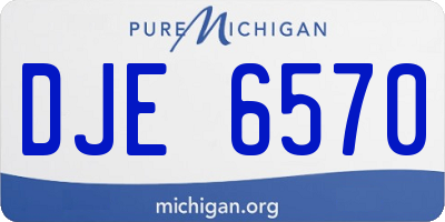MI license plate DJE6570