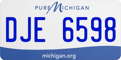 MI license plate DJE6598