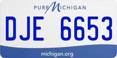 MI license plate DJE6653