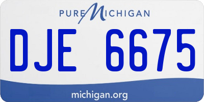MI license plate DJE6675
