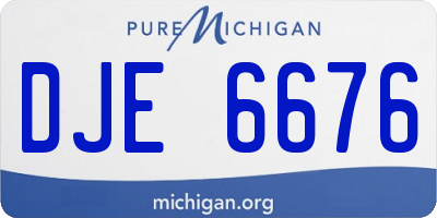 MI license plate DJE6676