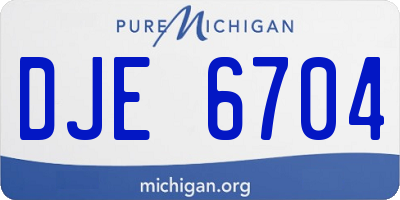 MI license plate DJE6704