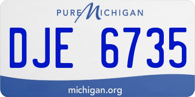 MI license plate DJE6735