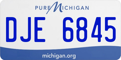 MI license plate DJE6845