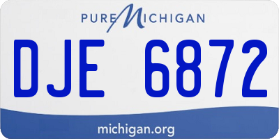 MI license plate DJE6872