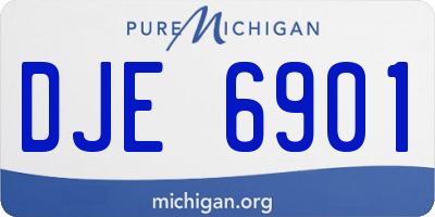 MI license plate DJE6901
