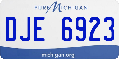 MI license plate DJE6923