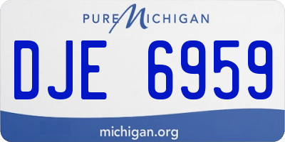 MI license plate DJE6959