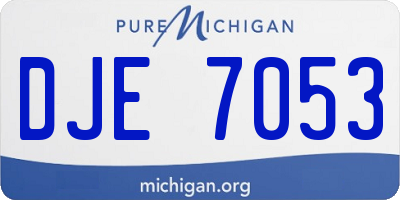 MI license plate DJE7053
