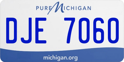 MI license plate DJE7060