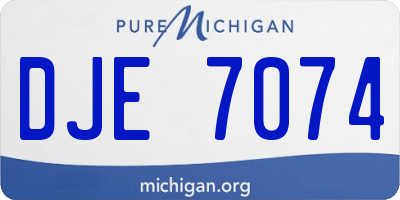 MI license plate DJE7074