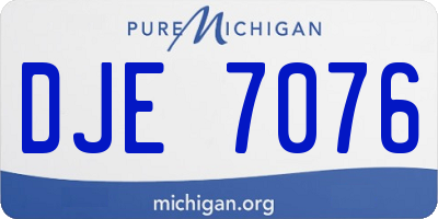 MI license plate DJE7076