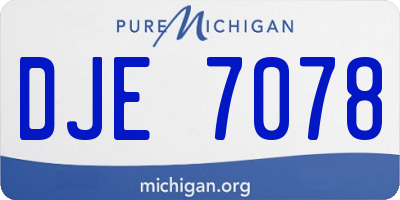 MI license plate DJE7078