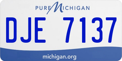MI license plate DJE7137