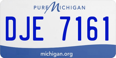 MI license plate DJE7161