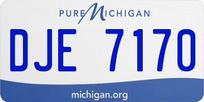 MI license plate DJE7170