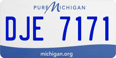 MI license plate DJE7171