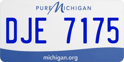 MI license plate DJE7175