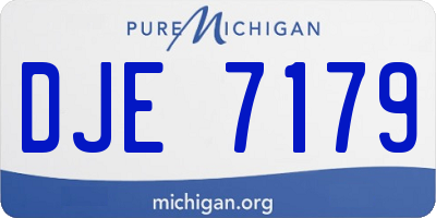 MI license plate DJE7179