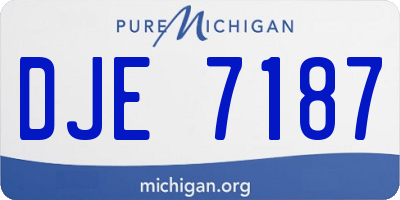 MI license plate DJE7187
