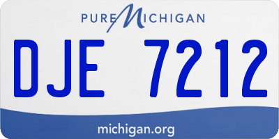 MI license plate DJE7212