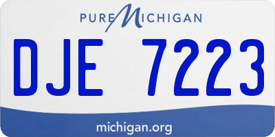MI license plate DJE7223