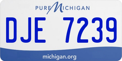 MI license plate DJE7239