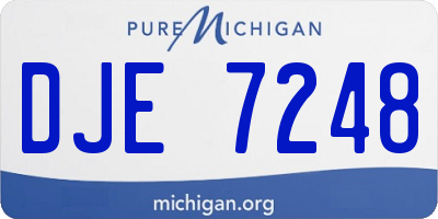 MI license plate DJE7248