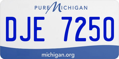MI license plate DJE7250
