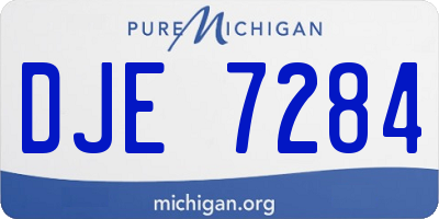 MI license plate DJE7284