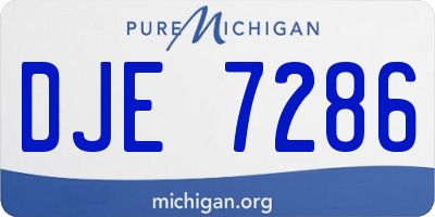 MI license plate DJE7286