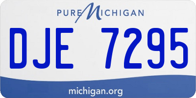 MI license plate DJE7295