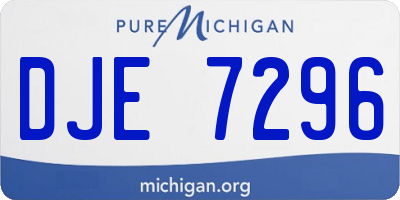 MI license plate DJE7296