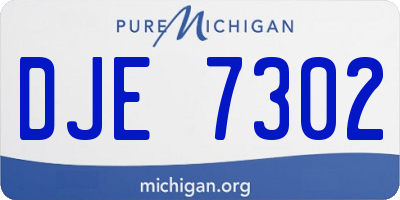 MI license plate DJE7302
