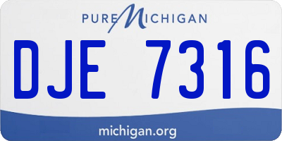 MI license plate DJE7316