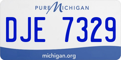 MI license plate DJE7329