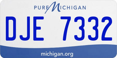 MI license plate DJE7332