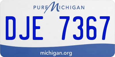 MI license plate DJE7367